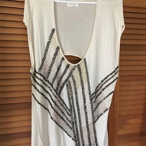 Beaded top with open back
